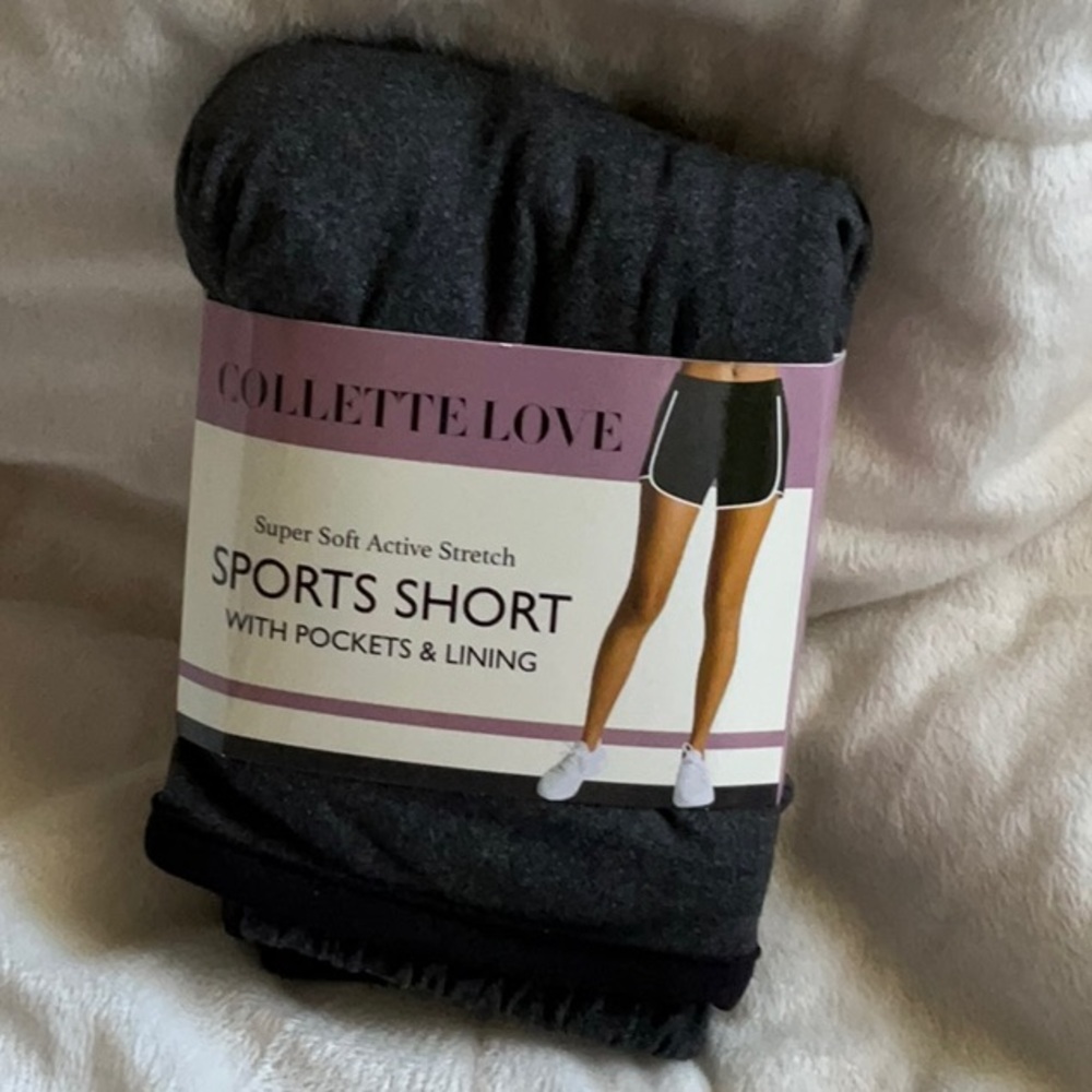 Collette Love Sports Active Stretch Short w/pockets. Heather Gray Size Medium
